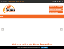 Tablet Screenshot of premierhomerenovations.com